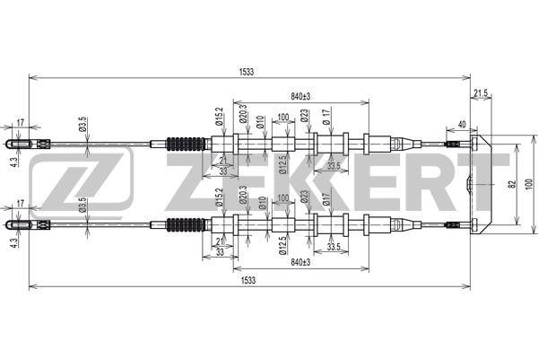 Zekkert BZ-1310 Тросик, cтояночный тормоз BZ1310: Отличная цена - Купить в Польше на 2407.PL!