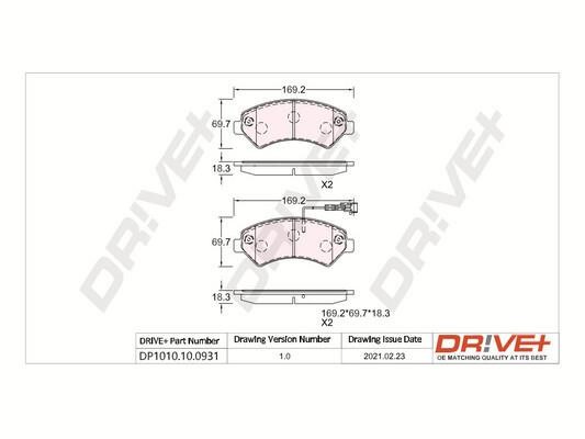 Dr!ve+ DP1010.10.0931 Brake Pad Set, disc brake DP1010100931: Buy near me in Poland at 2407.PL - Good price!