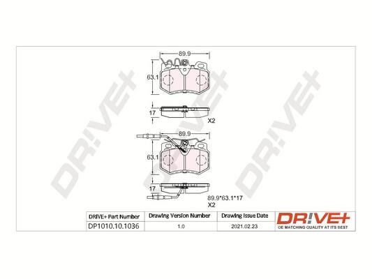 Dr!ve+ DP1010.10.1036 Brake Pad Set, disc brake DP1010101036: Buy near me in Poland at 2407.PL - Good price!