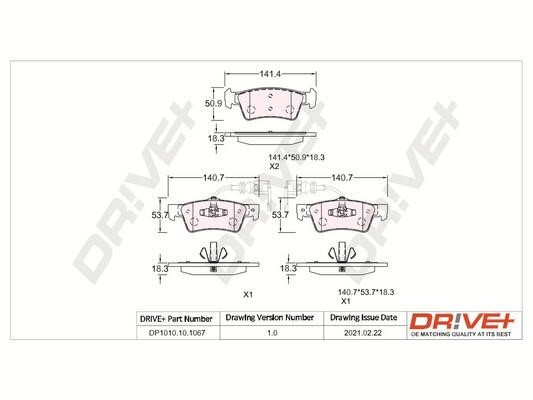 Dr!ve+ DP1010.10.1067 Brake Pad Set, disc brake DP1010101067: Buy near me in Poland at 2407.PL - Good price!