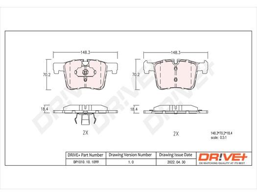 Dr!ve+ DP1010.10.1099 Brake Pad Set, disc brake DP1010101099: Buy near me in Poland at 2407.PL - Good price!