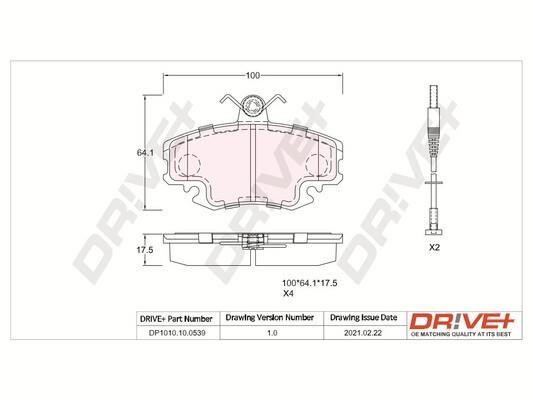 Dr!ve+ DP1010.10.0539 Brake Pad Set, disc brake DP1010100539: Buy near me in Poland at 2407.PL - Good price!