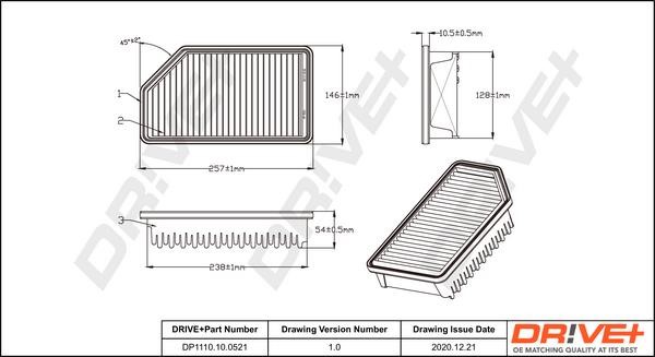Dr!ve+ DP1110.10.0521 Air filter DP1110100521: Buy near me at 2407.PL in Poland at an Affordable price!