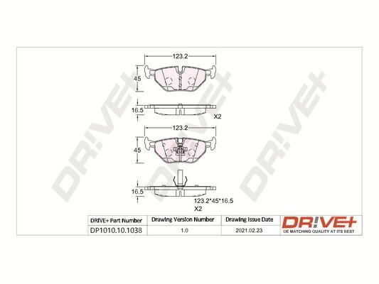 Dr!ve+ DP1010.10.1038 Front disc brake pads, set DP1010101038: Buy near me at 2407.PL in Poland at an Affordable price!