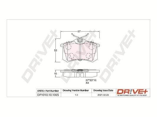 Dr!ve+ DP1010.10.1065 Brake Pad Set, disc brake DP1010101065: Buy near me in Poland at 2407.PL - Good price!