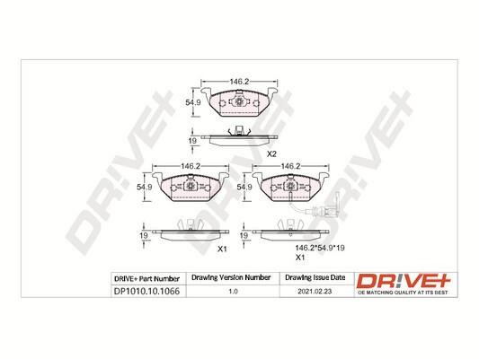 Dr!ve+ DP1010.10.1066 Brake Pad Set, disc brake DP1010101066: Buy near me in Poland at 2407.PL - Good price!