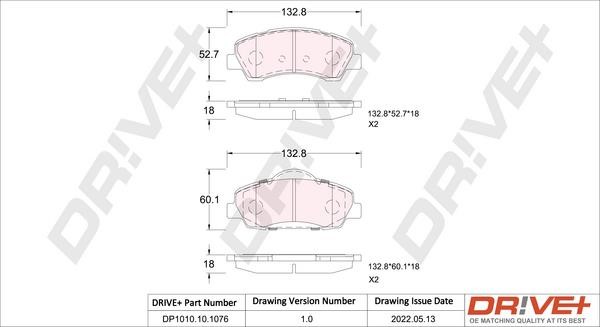 Dr!ve+ DP1010.10.1076 Brake Pad Set, disc brake DP1010101076: Buy near me in Poland at 2407.PL - Good price!