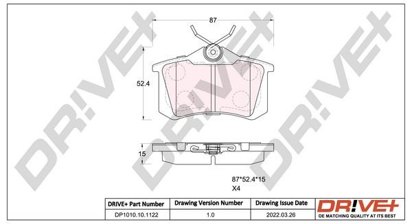 Dr!ve+ DP1010.10.1122 Brake Pad Set, disc brake DP1010101122: Buy near me in Poland at 2407.PL - Good price!