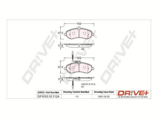 Dr!ve+ DP1010.10.1124 Тормозные колодки дисковые, комплект DP1010101124: Отличная цена - Купить в Польше на 2407.PL!