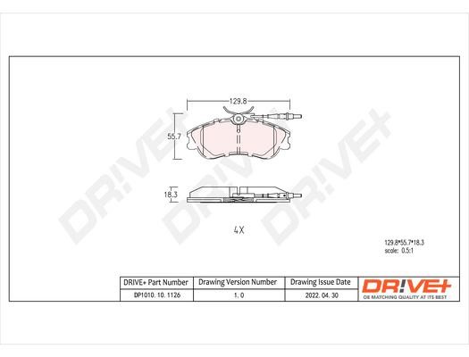 Dr!ve+ DP1010.10.1126 Brake Pad Set, disc brake DP1010101126: Buy near me in Poland at 2407.PL - Good price!