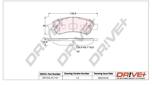 Dr!ve+ DP1010.10.1131 Brake Pad Set, disc brake DP1010101131: Buy near me in Poland at 2407.PL - Good price!