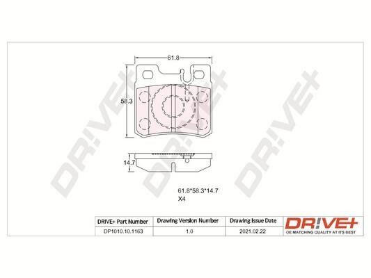 Dr!ve+ DP1010.10.1163 Brake Pad Set, disc brake DP1010101163: Buy near me in Poland at 2407.PL - Good price!