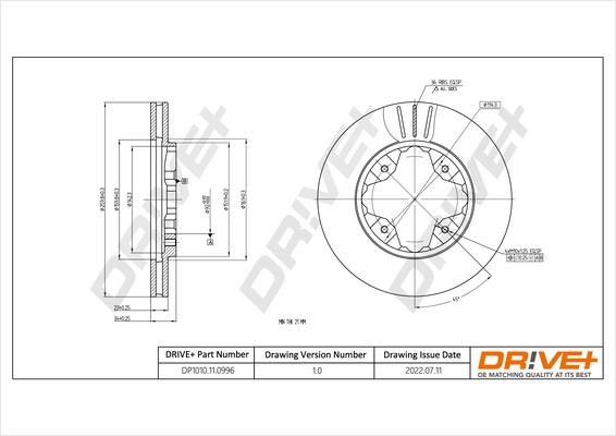 Dr!ve+ DP1010.11.0996 Front brake disc ventilated DP1010110996: Buy near me in Poland at 2407.PL - Good price!