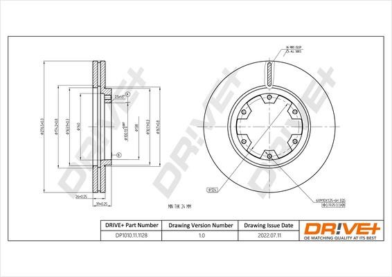 Dr!ve+ DP1010.11.1128 Front brake disc ventilated DP1010111128: Buy near me in Poland at 2407.PL - Good price!