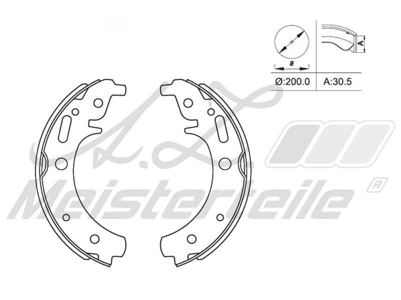 A.Z. Meisterteile AZMT-44-026-1106 Колодки гальмівні барабанні, комплект AZMT440261106: Приваблива ціна - Купити у Польщі на 2407.PL!