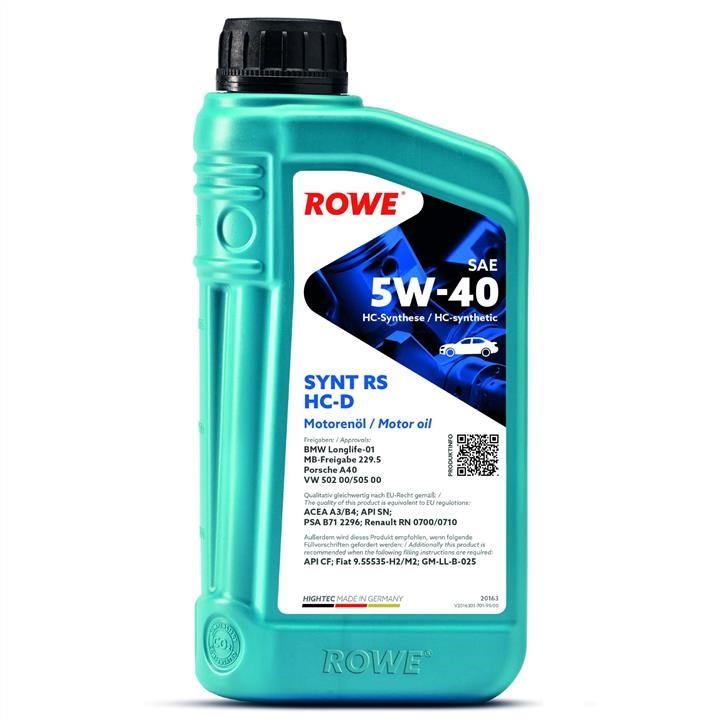 Моторна олива ROWE HIGHTEC SYNT RS HC-D 5W-40, 1л Rowe 20163-0010-99