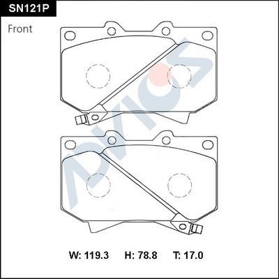 Advics SN121P Brake Pad Set, disc brake SN121P: Buy near me in Poland at 2407.PL - Good price!