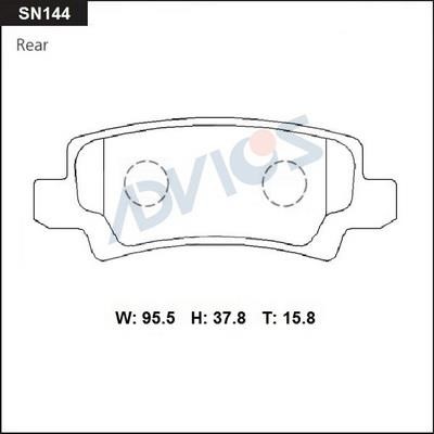 Advics SN144 Rear disc brake pads, set SN144: Buy near me in Poland at 2407.PL - Good price!