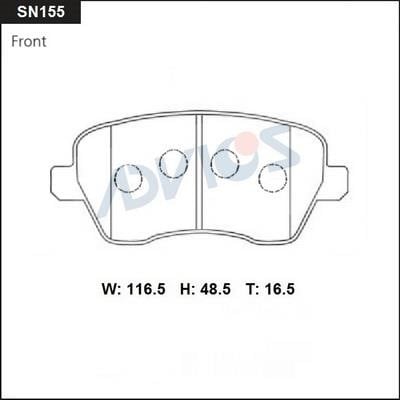 Advics SN155 Тормозные колодки дисковые, комплект SN155: Отличная цена - Купить в Польше на 2407.PL!