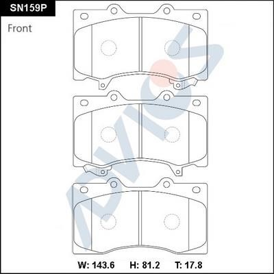 Advics SN159P Brake Pad Set, disc brake SN159P: Buy near me in Poland at 2407.PL - Good price!