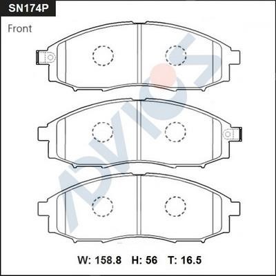 Advics SN174P Brake Pad Set, disc brake SN174P: Buy near me in Poland at 2407.PL - Good price!