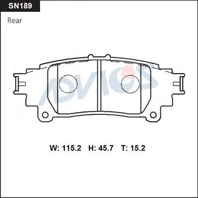 Advics SN189 Тормозные колодки дисковые, комплект SN189: Купить в Польше - Отличная цена на 2407.PL!