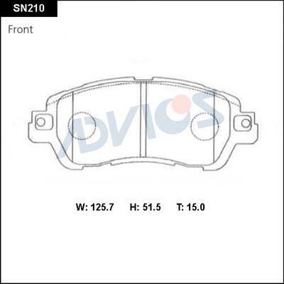 Advics SN210 Brake Pad Set, disc brake SN210: Buy near me in Poland at 2407.PL - Good price!
