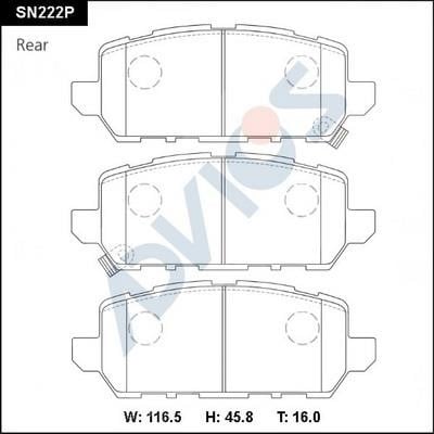 Advics SN222P Тормозные колодки дисковые, комплект SN222P: Отличная цена - Купить в Польше на 2407.PL!