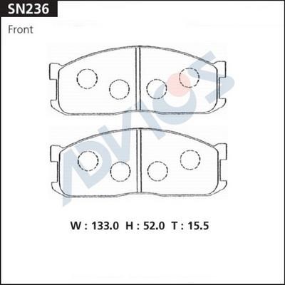 Advics SN236 Тормозные колодки дисковые, комплект SN236: Отличная цена - Купить в Польше на 2407.PL!