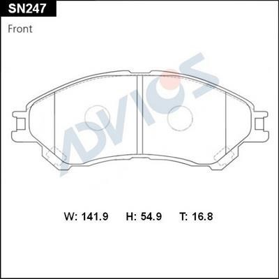 Advics SN247 Brake Pad Set, disc brake SN247: Buy near me in Poland at 2407.PL - Good price!