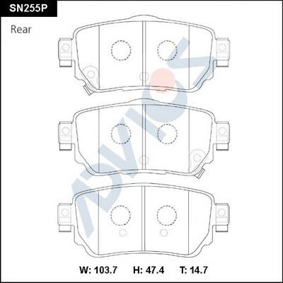 Advics SN255P Rear disc brake pads, set SN255P: Buy near me in Poland at 2407.PL - Good price!