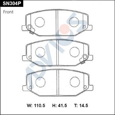 Advics SN304P Brake Pad Set, disc brake SN304P: Buy near me in Poland at 2407.PL - Good price!