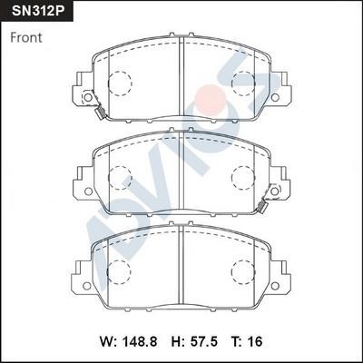 Advics SN312P Brake Pad Set, disc brake SN312P: Buy near me in Poland at 2407.PL - Good price!