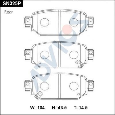 Advics SN325P Brake Pad Set, disc brake SN325P: Buy near me in Poland at 2407.PL - Good price!