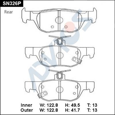 Advics SN326P Гальмівні колодки, комплект SN326P: Приваблива ціна - Купити у Польщі на 2407.PL!