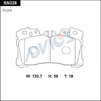 Advics SN328 Brake Pad Set, disc brake SN328: Buy near me in Poland at 2407.PL - Good price!