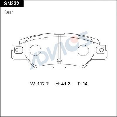 Advics SN332 Brake Pad Set, disc brake SN332: Buy near me in Poland at 2407.PL - Good price!