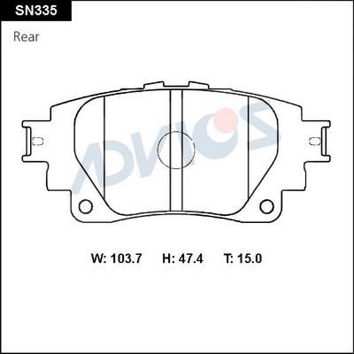 Advics SN335 Brake Pad Set, disc brake SN335: Buy near me in Poland at 2407.PL - Good price!
