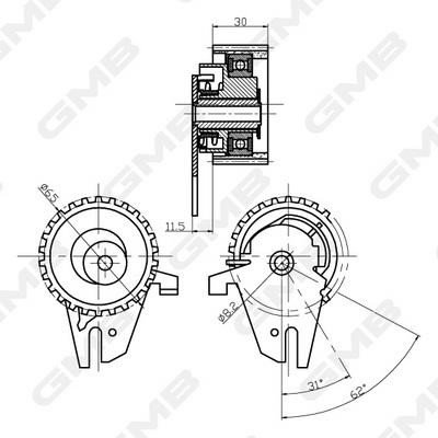 GMB GTB0560 Tensioner pulley, timing belt GTB0560: Buy near me in Poland at 2407.PL - Good price!