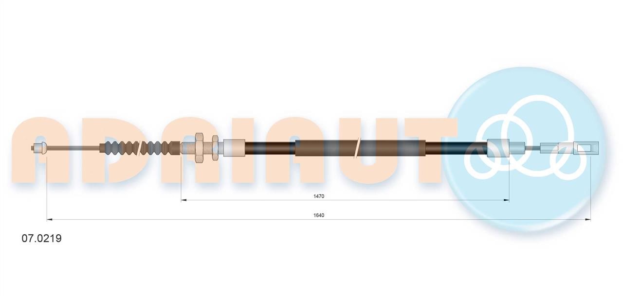 Adriauto 07.0219 Cable Pull, parking brake 070219: Buy near me in Poland at 2407.PL - Good price!