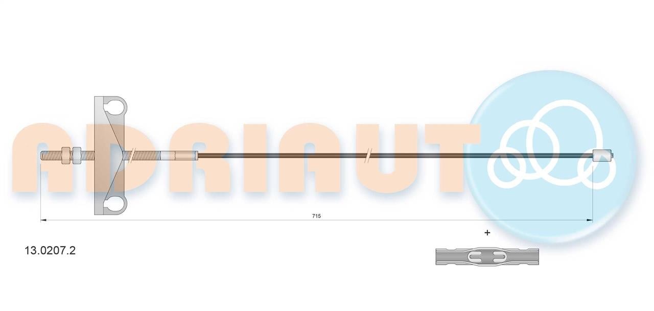 Adriauto 13.0207.2 Трос стояночного тормоза 1302072: Отличная цена - Купить в Польше на 2407.PL!