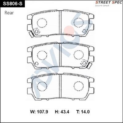 Advics SS806-S Rear disc brake pads, set SS806S: Buy near me in Poland at 2407.PL - Good price!