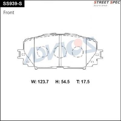 Advics SS939-S Front disc brake pads, set SS939S: Buy near me in Poland at 2407.PL - Good price!