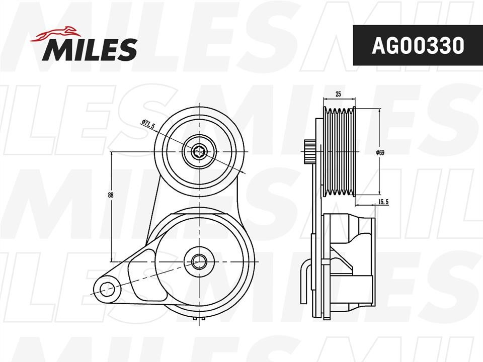 Miles AG00330 Ролик натяжной приводного ремня AG00330: Отличная цена - Купить в Польше на 2407.PL!