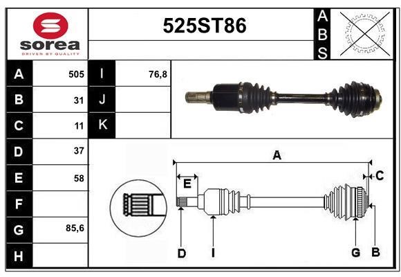 StartCar 525ST86 Drive shaft 525ST86: Buy near me in Poland at 2407.PL - Good price!