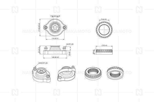 Nakamoto D08-VOL-20090001 Suspension Strut Support Mount D08VOL20090001: Buy near me in Poland at 2407.PL - Good price!