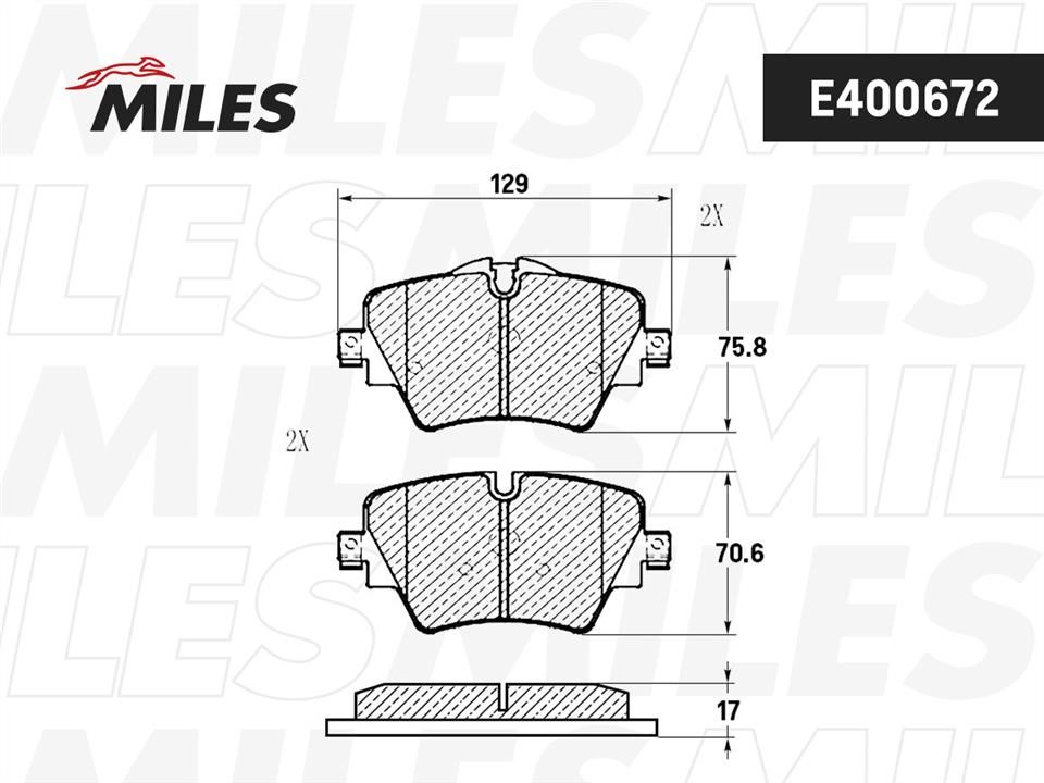 Miles E400672 Brake Pad Set, disc brake E400672: Buy near me in Poland at 2407.PL - Good price!