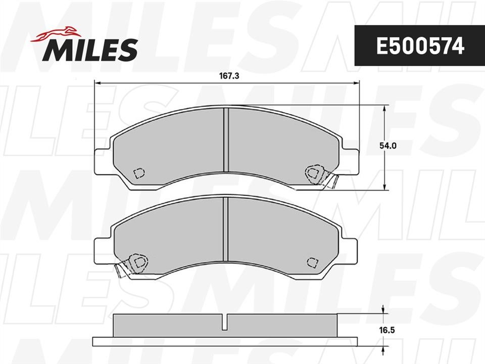 Miles E500574 Brake Pad Set, disc brake E500574: Buy near me in Poland at 2407.PL - Good price!