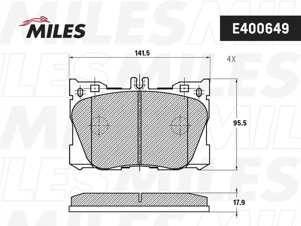 Miles E400649 Тормозные колодки дисковые, комплект E400649: Отличная цена - Купить в Польше на 2407.PL!