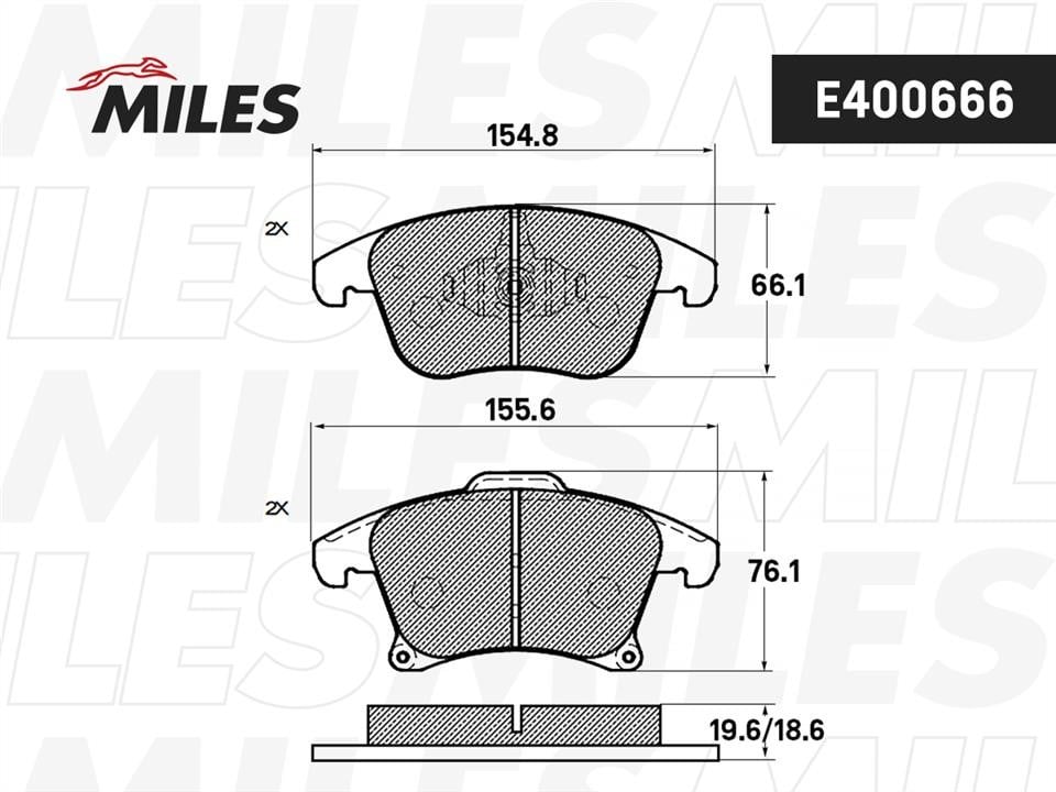 Miles E400666 Тормозные колодки дисковые, комплект E400666: Отличная цена - Купить в Польше на 2407.PL!